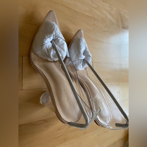 Nude Block Heel Clear Court Pumps - Picture 7 of 11